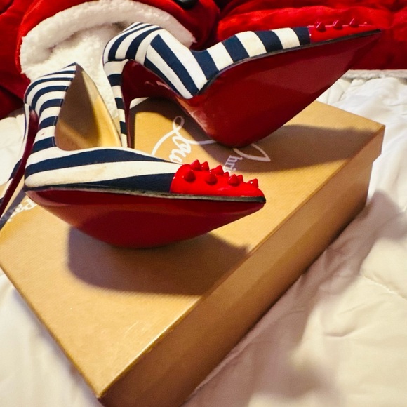 Christian Louboutin Red and Black Stiletto Heels - Picture 2 of 4